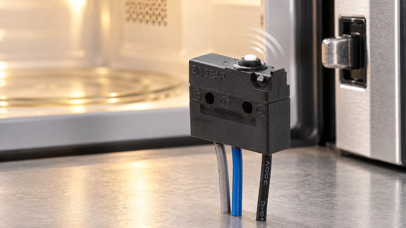 Micro switch beside a home appliance door in a high-cycle switching application