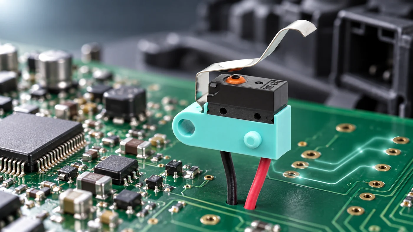 Automotive micro switch integrated into a printed circuit board assembly