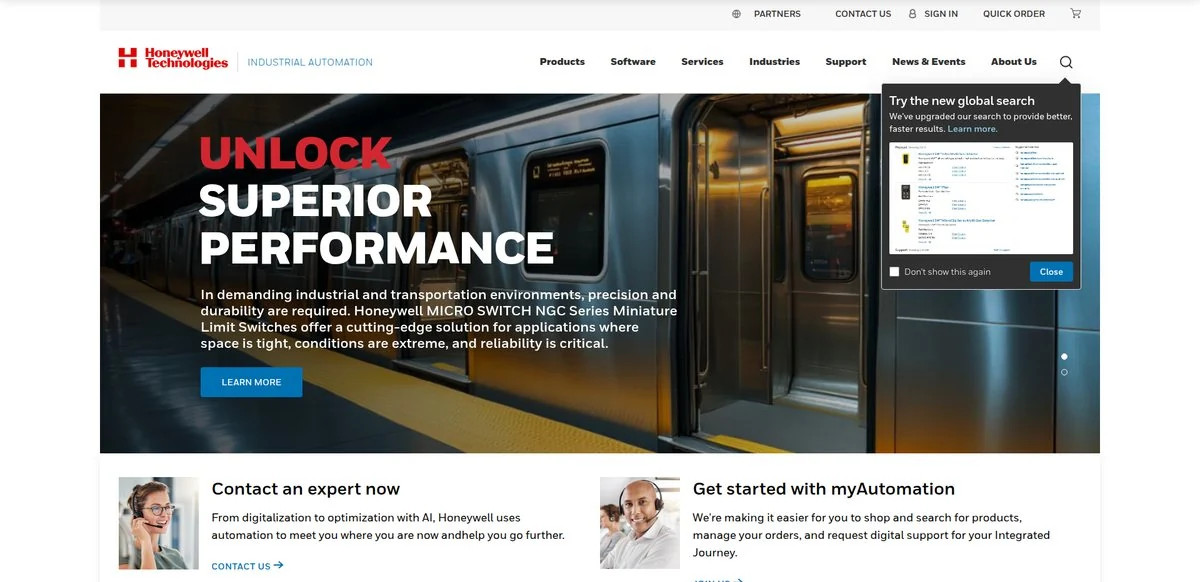 Honeywell Industrial Automation website