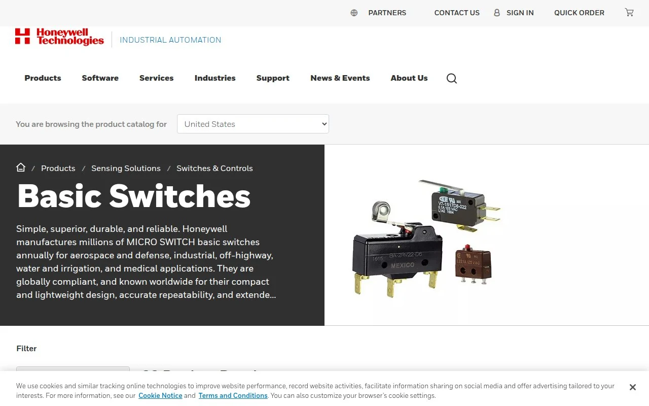Honeywell official snap-action switch page