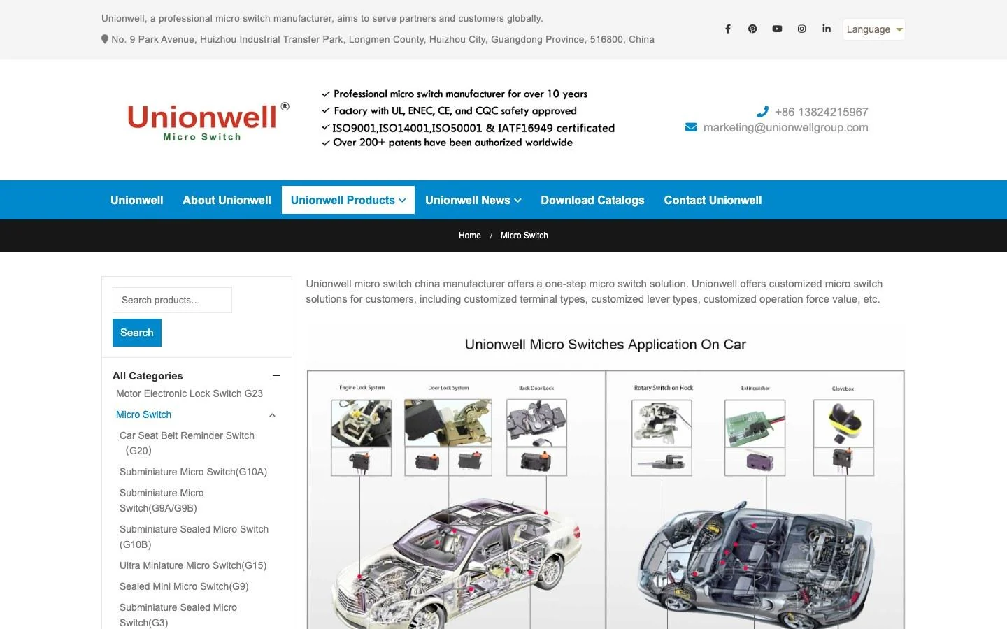 Unionwell official snap-action switch page