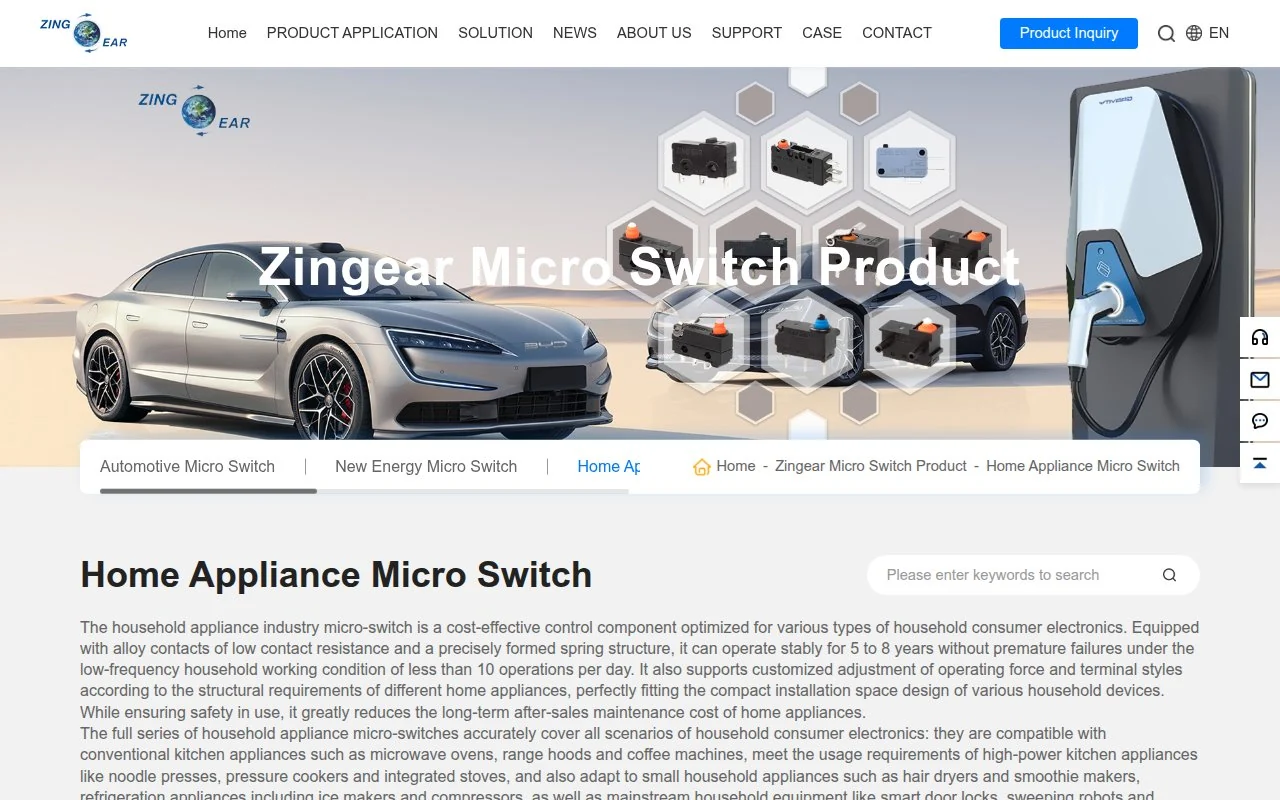 ZINGEAR official snap-action switch page