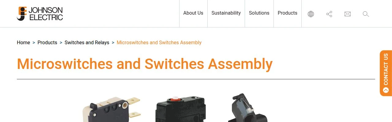 Johnson Electric official micro switch page