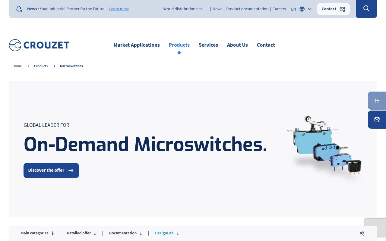Crouzet official micro switch page