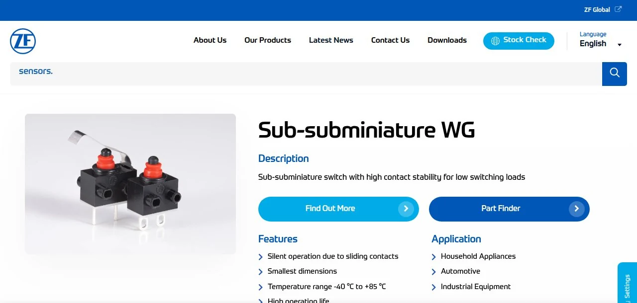 ZF Sub-subminiature WG (switches-sensors.zf.com)
