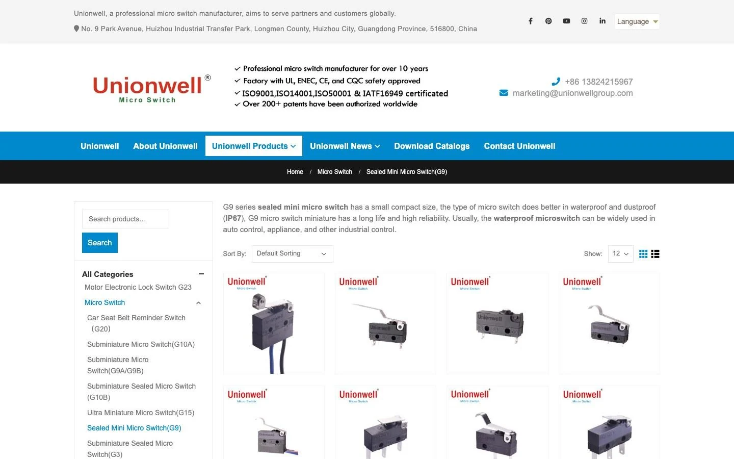 Unionwell G9 series page