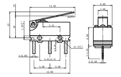 ZINGEAR G10B03-150P03A Micro Switch Dimensional Drawing.png